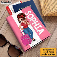 Personalized Woman Traveling Around The World Passport Cover 33871 thumb 1