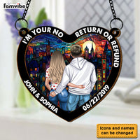 Personalized Gift For Couple No Return Or Refund Acrylic Mix Wood Suncatcher Ornament 33877 thumb 1