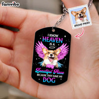 Personalized Custom Dog Photo Angel Wings Aluminum Keychain 33891 thumb 1