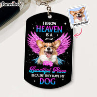 Personalized Custom Dog Photo Angel Wings Aluminum Keychain 33891 thumb 1