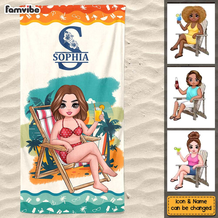 Personalized Monogram Summer Vibe Beach Towel 33895 1