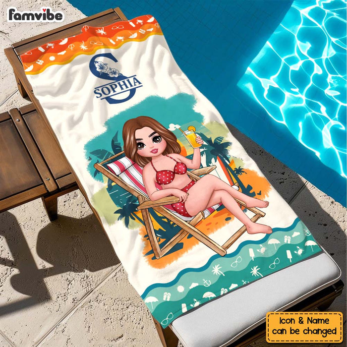 Personalized Monogram Summer Vibe Beach Towel 33895 1