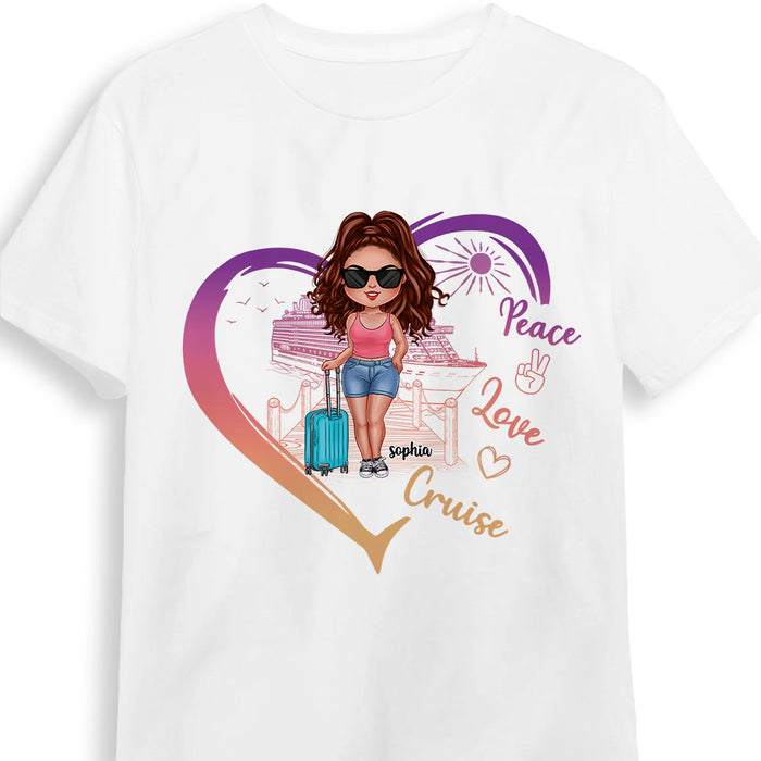 Peace Love Cruise - Gift For Cruising Lovers, Traveling Lovers - Personalized T Shirt Shirt - Hoodie - Sweatshirt 33897 1