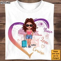 Peace Love Cruise - Gift For Cruising Lovers, Traveling Lovers - Personalized T Shirt Shirt - Hoodie - Sweatshirt 33897 thumb 1