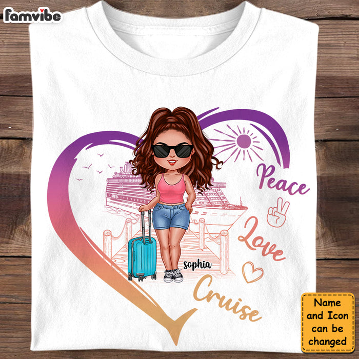 Peace Love Cruise - Gift For Cruising Lovers, Traveling Lovers - Personalized T Shirt Shirt - Hoodie - Sweatshirt 33897 1