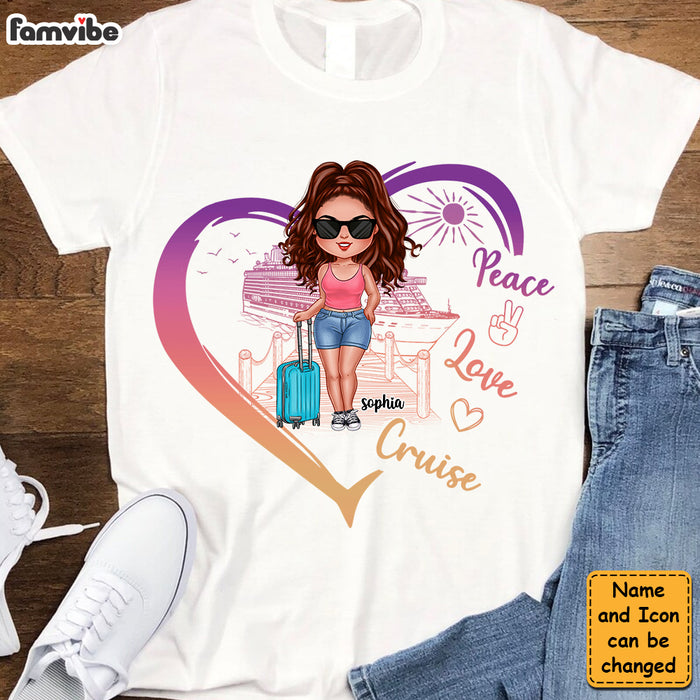 Peace Love Cruise - Gift For Cruising Lovers, Traveling Lovers - Personalized T Shirt Shirt - Hoodie - Sweatshirt 33897 1