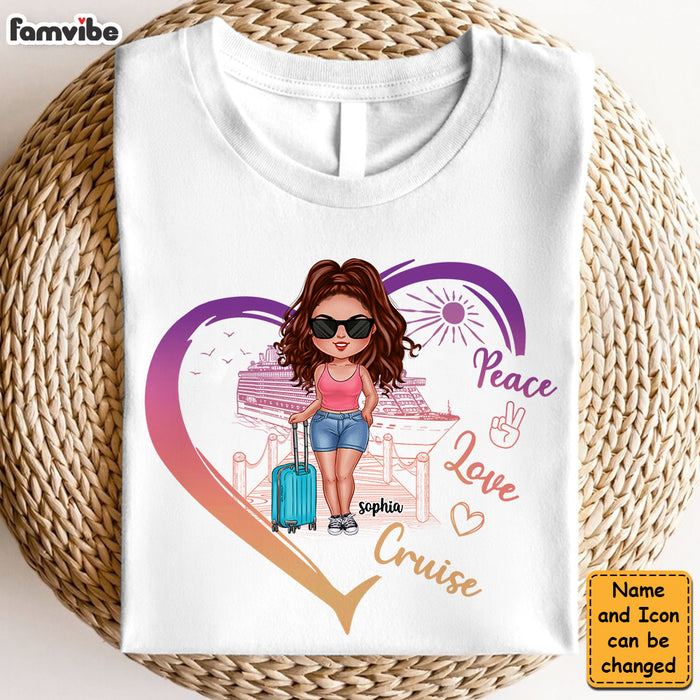 Peace Love Cruise - Gift For Cruising Lovers, Traveling Lovers - Personalized T Shirt Shirt - Hoodie - Sweatshirt 33897 1