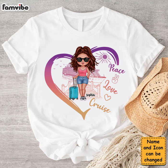 Peace Love Cruise - Gift For Cruising Lovers, Traveling Lovers - Personalized T Shirt Shirt - Hoodie - Sweatshirt 33897 1