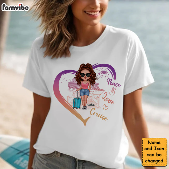 Peace Love Cruise - Gift For Cruising Lovers, Traveling Lovers - Personalized T Shirt Shirt - Hoodie - Sweatshirt 33897 1