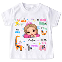 Personalized Stay Wild Affirmations For Kids With Safari Animals Kid T Shirt - Kid Hoodie - Kid Sweatshirt 33898 thumb 1