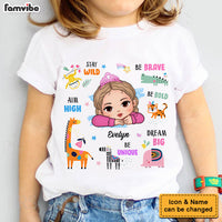 Personalized Stay Wild Affirmations For Kids With Safari Animals Kid T Shirt - Kid Hoodie - Kid Sweatshirt 33898 thumb 1