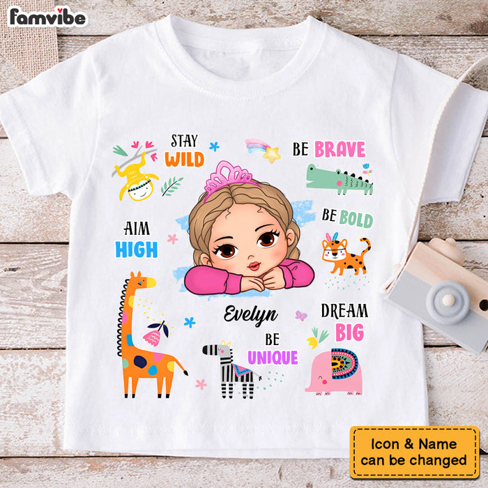 Personalized Stay Wild Affirmations For Kids With Safari Animals Kid T Shirt - Kid Hoodie - Kid Sweatshirt 33898 1