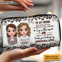 Personalized Gift To My Friend I Laugh A Litter Harder Leather Long Wallet 33900 thumb 1