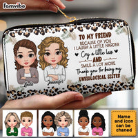 Personalized Gift To My Friend I Laugh A Litter Harder Leather Long Wallet 33900 thumb 1