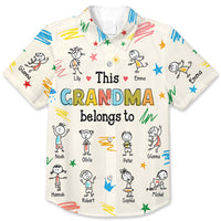 Personalized Gift For Grandma This Belongs Doodle Hawaiian Shirt 33902 thumb 1