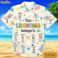 Personalized Gift For Grandma This Belongs Doodle Hawaiian Shirt 33902 thumb 1