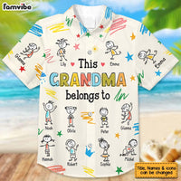 Personalized Gift For Grandma This Belongs Doodle Hawaiian Shirt 33902 thumb 1