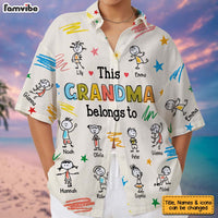 Personalized Gift For Grandma This Belongs Doodle Hawaiian Shirt 33902 thumb 1