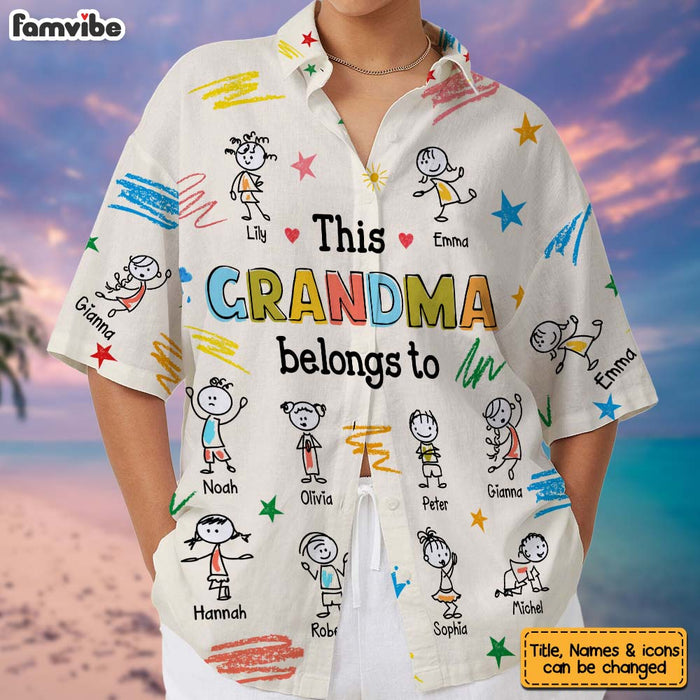 Personalized Gift For Grandma This Belongs Doodle Hawaiian Shirt 33902 1