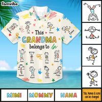 Personalized Gift For Grandma This Belongs Doodle Hawaiian Shirt 33902 thumb 1