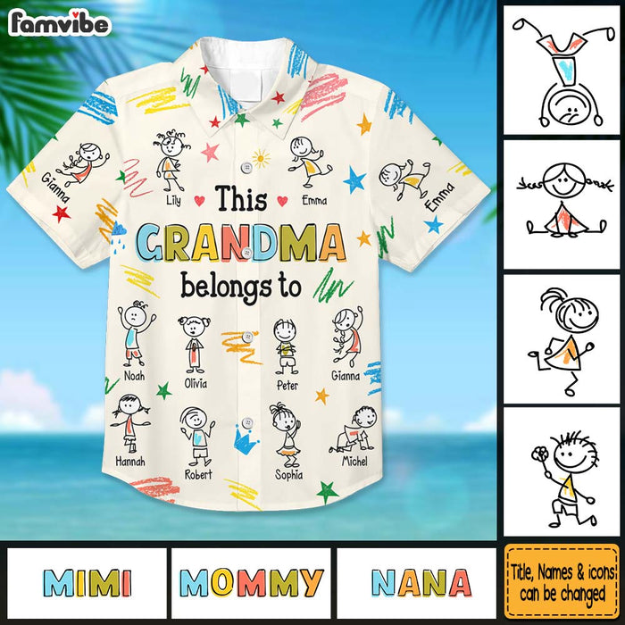 Personalized Gift For Grandma This Belongs Doodle Hawaiian Shirt 33902 1