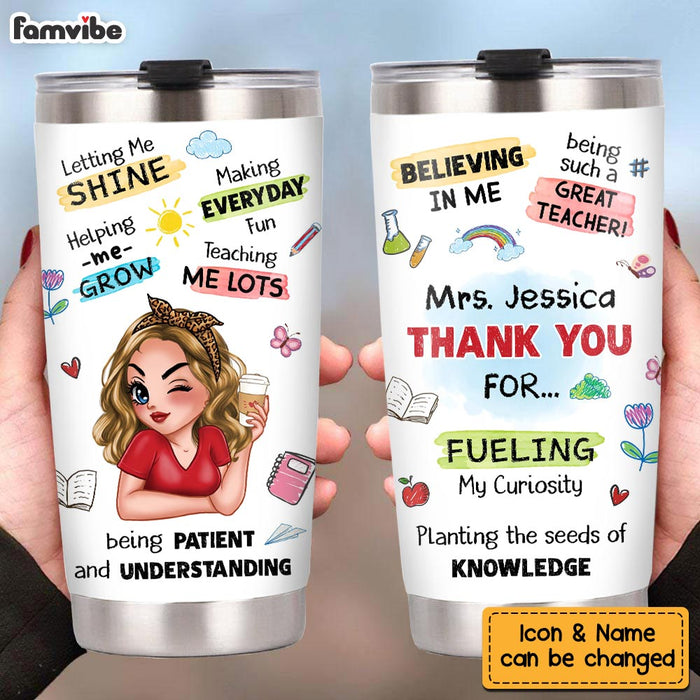 Personalized Teacher Thank You Steel Tumbler 33903 1