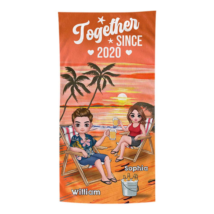 Personalized Gift For Couple Together Since Beach Towel 33904 1