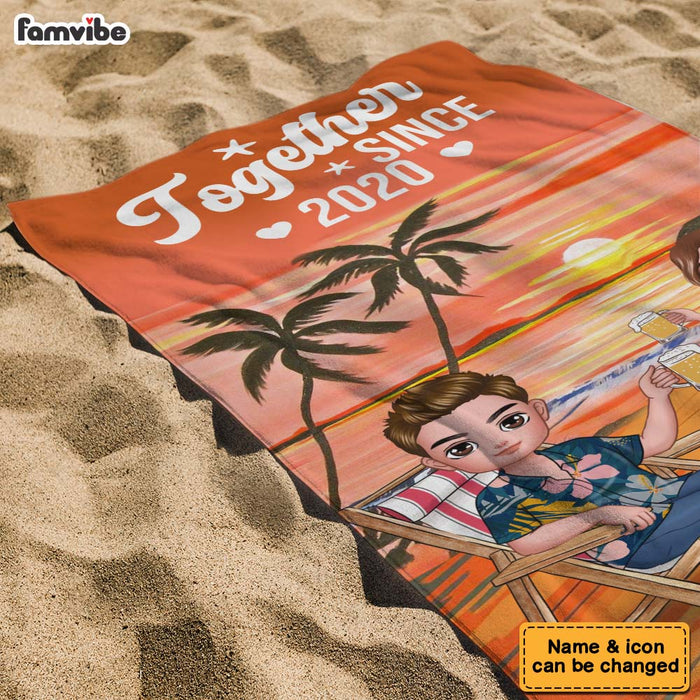 Personalized Gift For Couple Together Since Beach Towel 33904 1