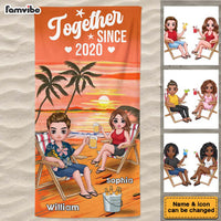 Personalized Gift For Couple Together Since Beach Towel 33904 thumb 1