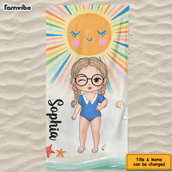 Personalized Summer Kids Beach Towel 33906 1