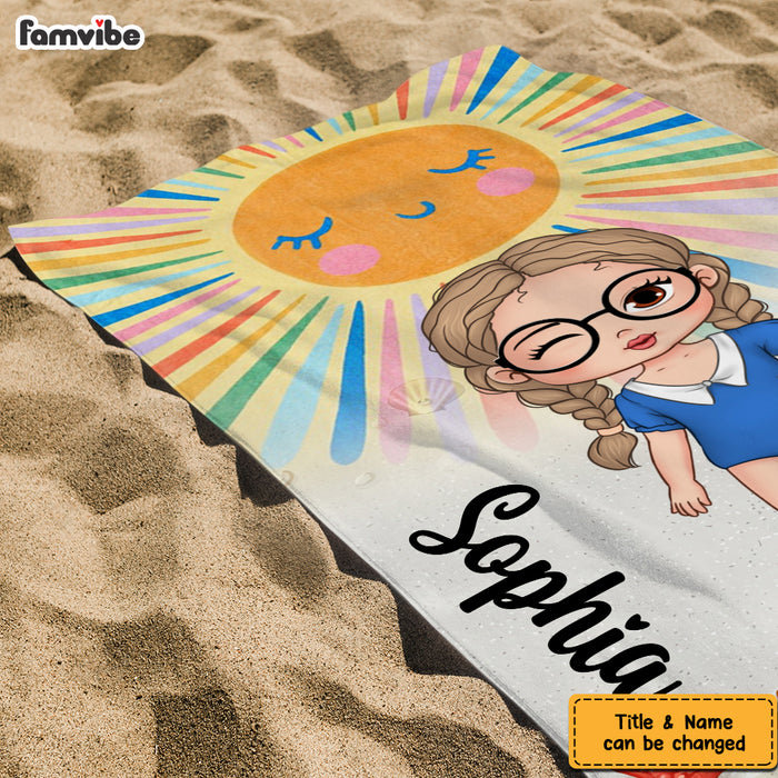 Personalized Summer Kids Beach Towel 33906 1