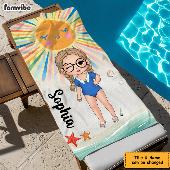 Personalized Summer Kids Beach Towel 33906 1