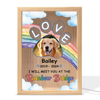 Personalized Gift For Pet Memorial Rainbow Bridge Picture Frame Light Box 33907 thumb 1