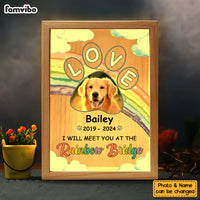 Personalized Gift For Pet Memorial Rainbow Bridge Picture Frame Light Box 33907 thumb 1
