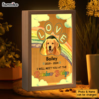 Personalized Gift For Pet Memorial Rainbow Bridge Picture Frame Light Box 33907 thumb 1