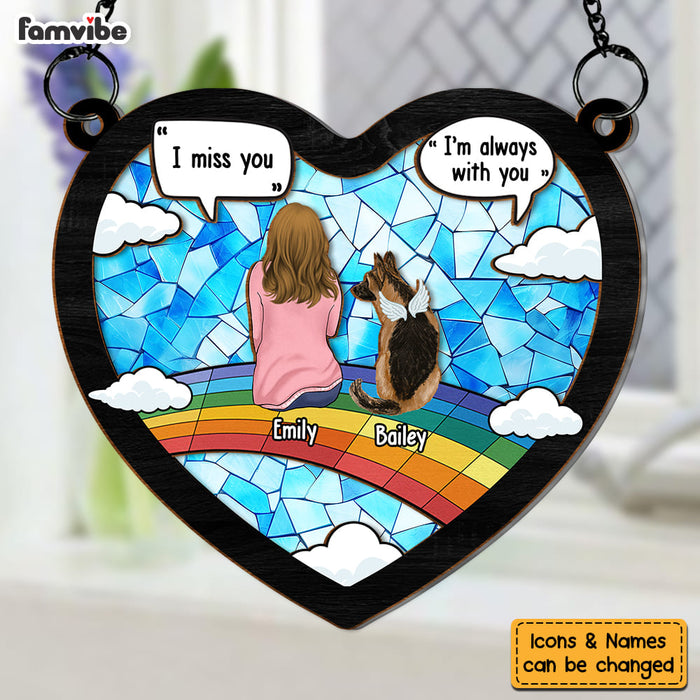 Personalized Gift For Dog Memorial I Miss You Acrylic Mix Wood Suncatcher Ornament 33908 1