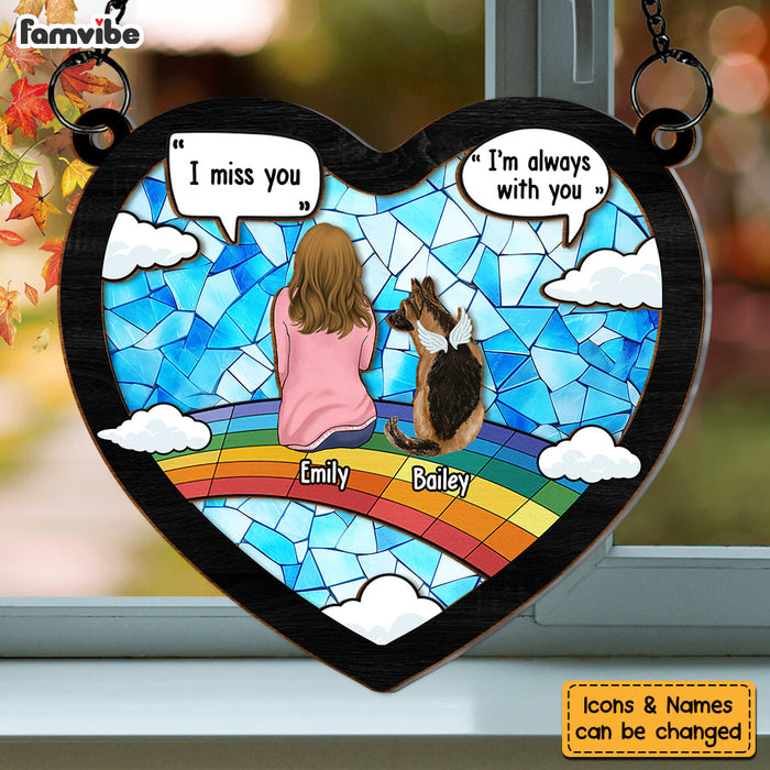 Personalized Gift For Dog Memorial I Miss You Acrylic Mix Wood Suncatcher Ornament 33908 1