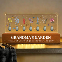 Personalized For Family Grandma's Garden Acrylic Name Night Light 33913 thumb 1