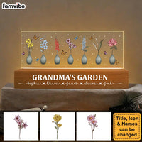 Personalized For Family Grandma's Garden Acrylic Name Night Light 33913 thumb 1