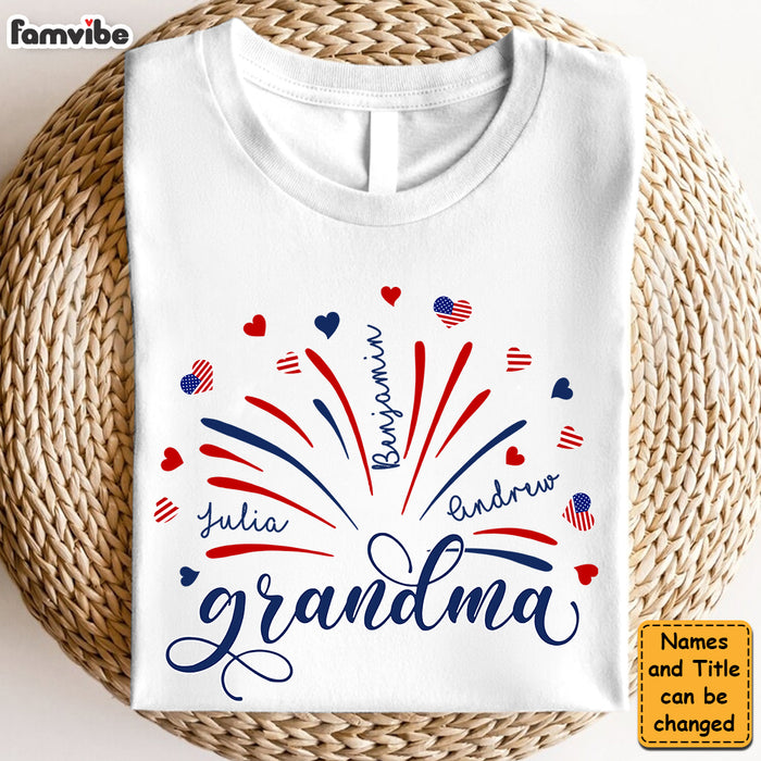 Personalized Gift For Grandma Fireworks Flag Shirt - Hoodie - Sweatshirt 33920 1