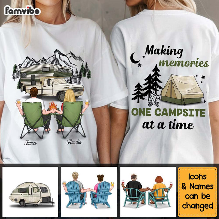 Personalized For Couple Making Memories One Campsite At A Time Double-sided Printing Shirt 33922 1