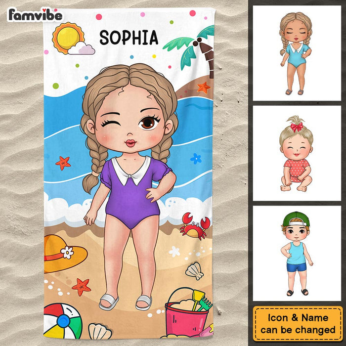 Personalized Summer Vacation Gift For Grandkid On The Beach Beach Beach Towel 33926 1