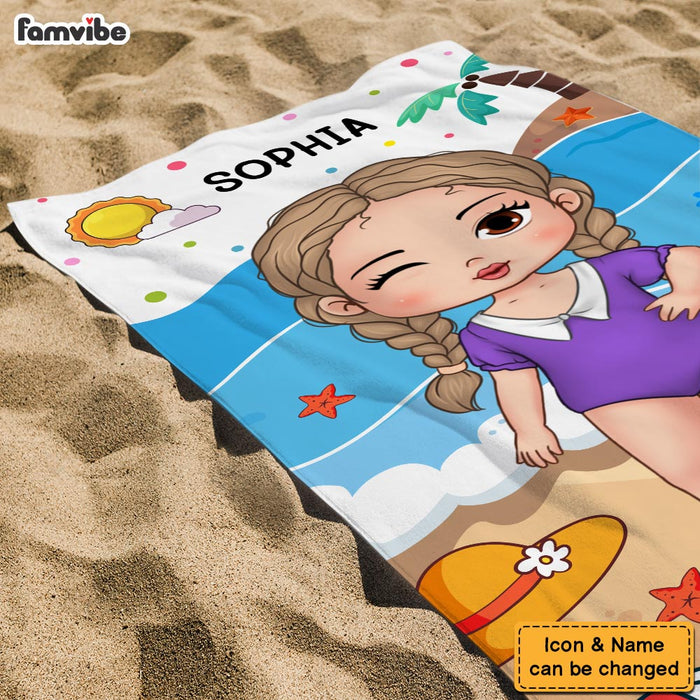 Personalized Summer Vacation Gift For Grandkid On The Beach Beach Beach Towel 33926 1