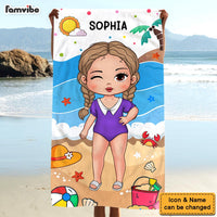 Personalized Summer Vacation Gift For Grandkid On The Beach Beach Beach Towel 33926 thumb 1
