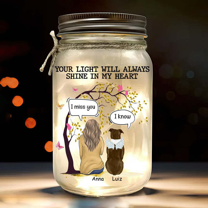 Personalized Memorial Gift For Loss Of Dog Shine In My Heart Mason Jar Light 33932 1