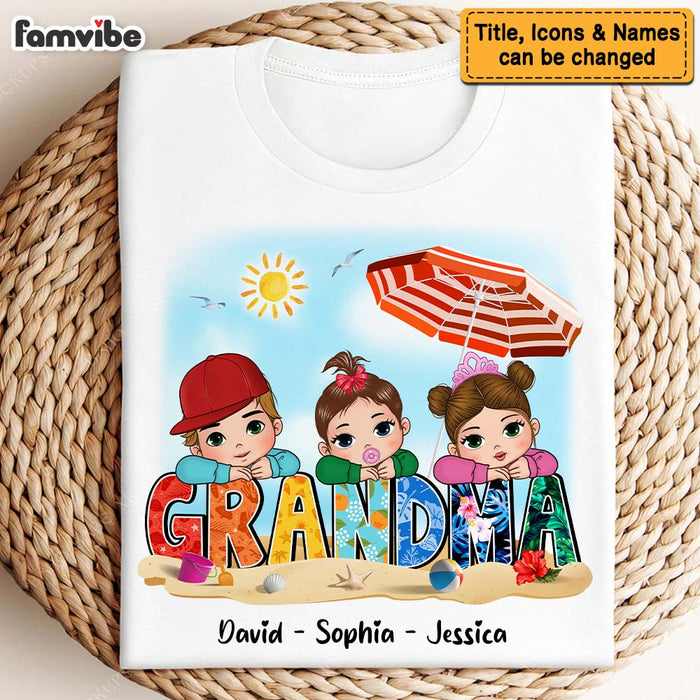 Personalized Summer Vibes Grandma Shirt - Hoodie - Sweatshirt 33937 1