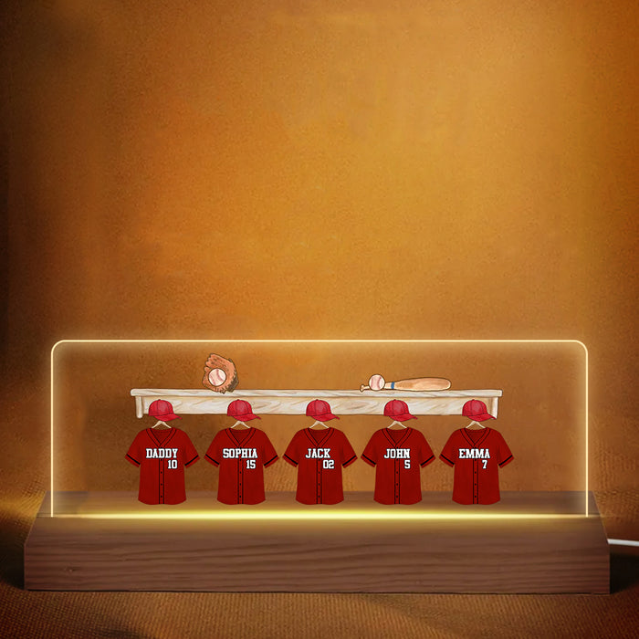 Personalized For Dad Daddy's Baseball Team Acrylic Name Night Light 33939 1