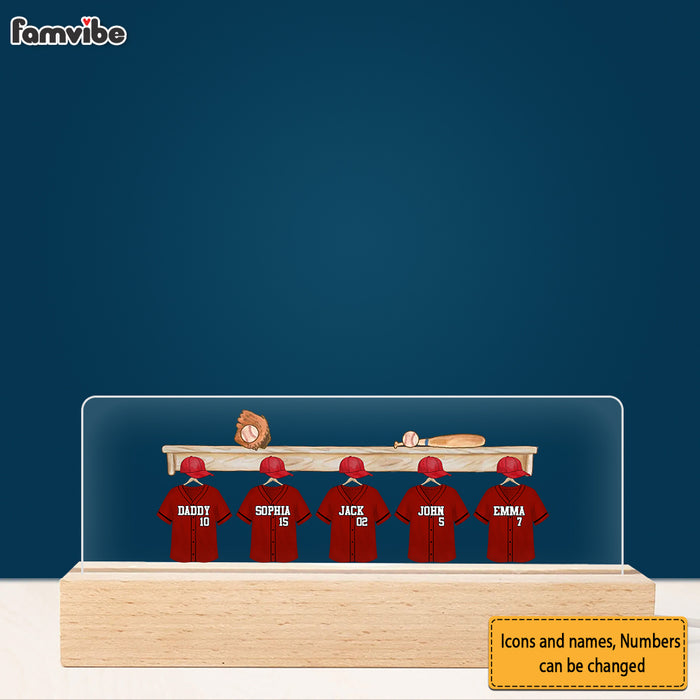 Personalized For Dad Daddy's Baseball Team Acrylic Name Night Light 33939 1