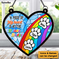Personalized Gift For Pet Memorial Rainbow Bridge Acrylic Mix Wood Suncatcher Ornament 33942 thumb 1
