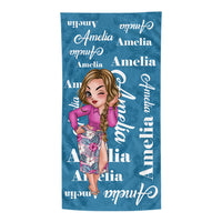 Personalized Summer Vibes Girl Name Beach Towel 33945 thumb 1
